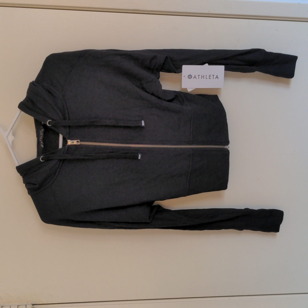 NWT Athleta Rythmic Crop Zippered Hoodie